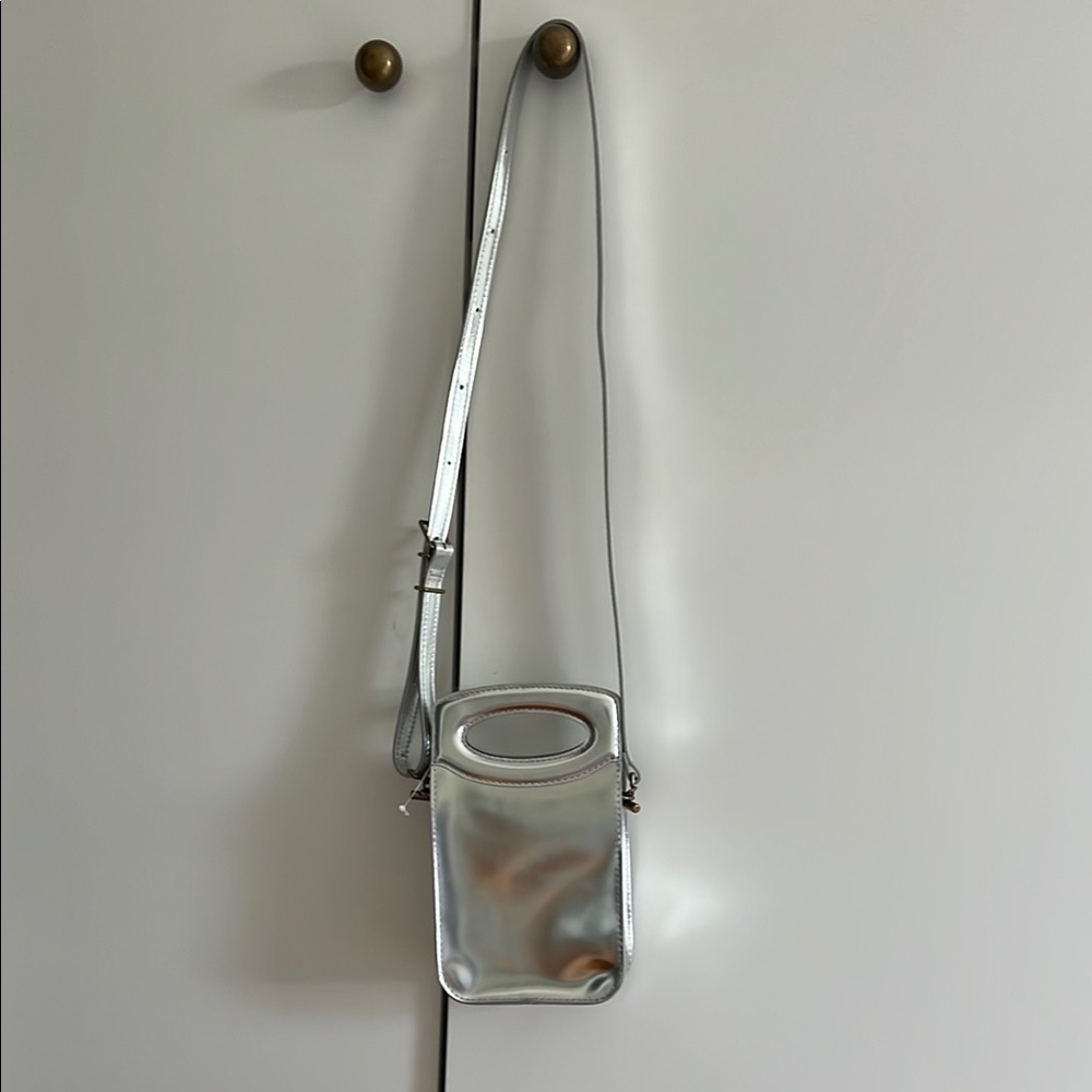 Madewell Metallic Silver Crossbody Phone Bag
